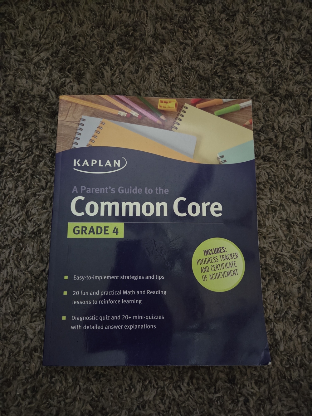 Kaplan Common Core Grade 4 Workbook - Navy & Yellow